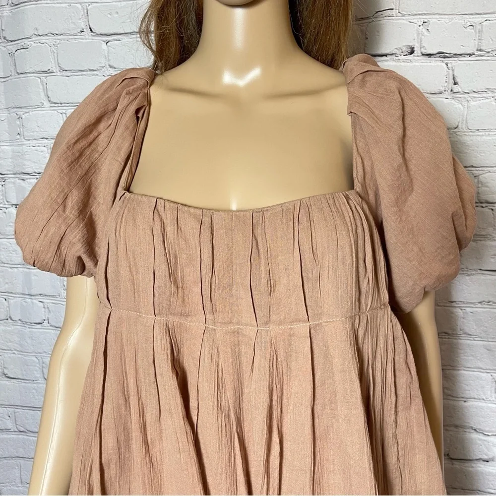 NWT New Free People Marina Mini Light Brown Cotton Dress Size XS